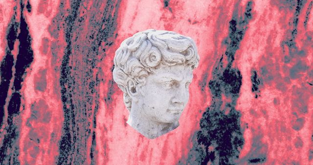 Classical Sculpture Head Against Colorful Marble Background - Download Free Stock Images Pikwizard.com