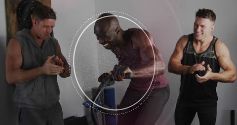 Energetic Group Workout with Digital Health Interface