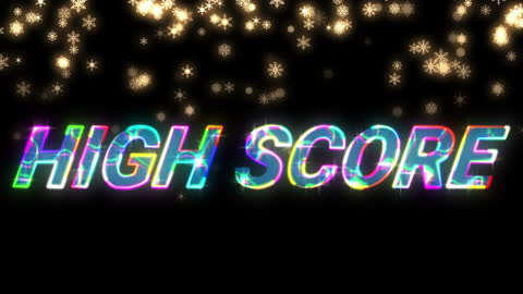 Glowing High Score Text with Stars and Light Spots
