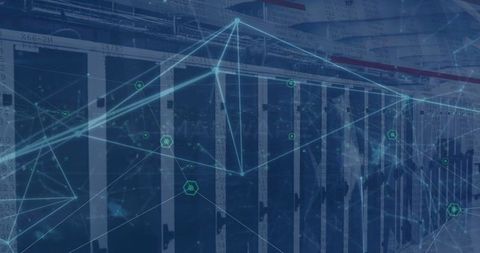 Digital Connectivity and Data Processing in Server Room