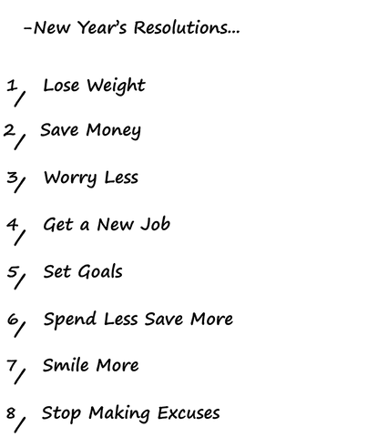 New year's resolution text on transparent background