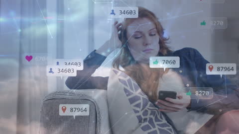 Woman Experiencing Social Media Interactions on Smartphone