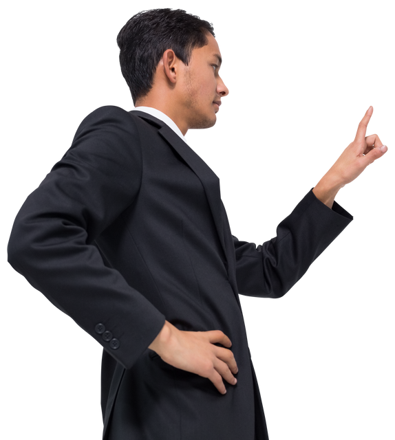 Transparent Businessman Pointing Gesture Isolated - Download Free Stock Videos Pikwizard.com