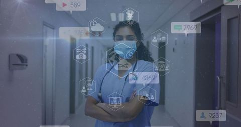 Innovative Nurse Using Digital Data in Modern Healthcare Corridor