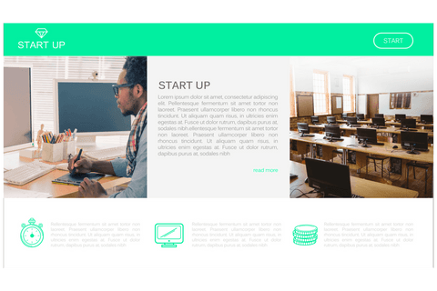 Transparent background banner with businessman designing