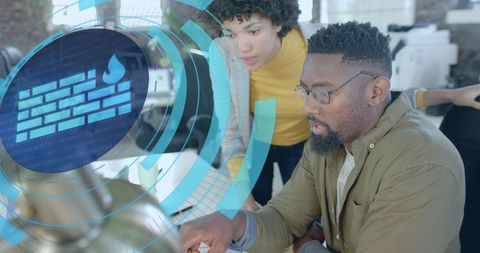 Digital Team Analyzing Network Firewall Security