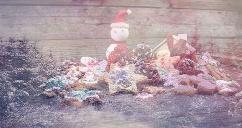 Winter Wonderland with Festive Christmas Cookies and Decorations - Download Free Stock Images Pikwizard.com