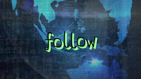 Illuminated Follow Text with Global Tech Theme
