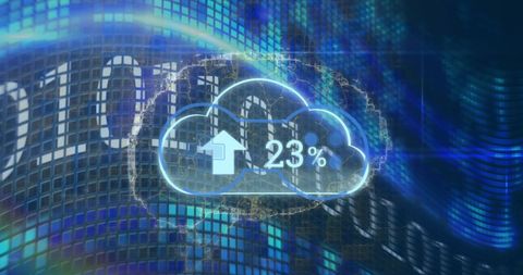 Digital Brain with Cloud Upload and Data Elements - Download Free Stock Images Pikwizard.com