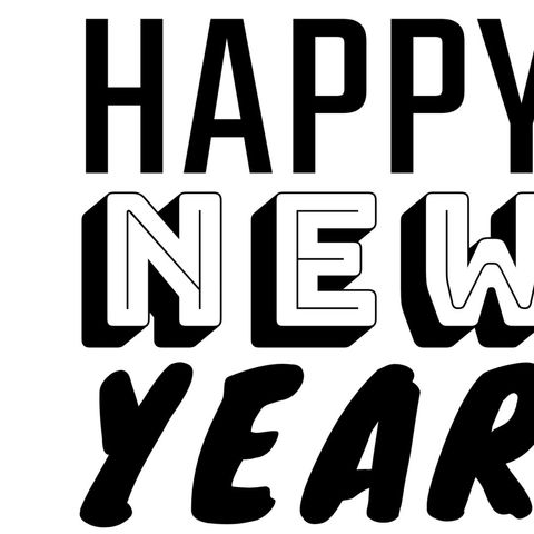 Bold Black and White New Year Typography Celebration - Download Free Stock Templates Pikwizard.com