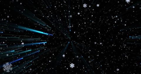 Futuristic Snowflake in Cosmic Space with Blue Light Streaks - Download Free Stock Images Pikwizard.com