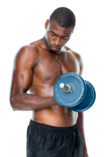 Shirtless Athlete Lifting Dumbbell Isolated on Transparent Background - Download Free Stock Videos Pikwizard.com