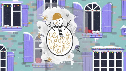 Festive Seasons Greetings Card with Snowy Animation