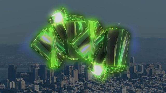 This vibrant video features an illuminated abstract pattern over a city skyline with a backdrop of mountains. Perfect for themes related to technology, modernization, futuristic designs, or urban planning. Suitable for use in digital art projects, technology website banners, or modern architectural concepts.