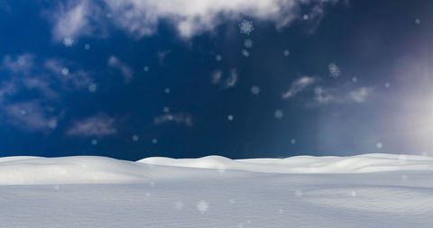 Snow Falling on Scenic Winter Landscape under Dark Blue Sky - Download Free Stock Images Pikwizard.com