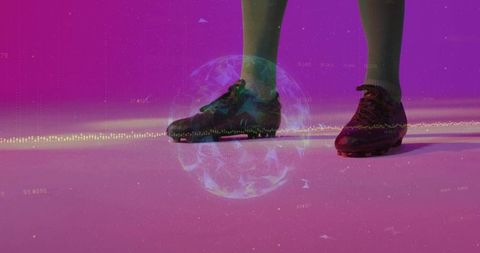 Futuristic sport innovation: athlete with digital concepts