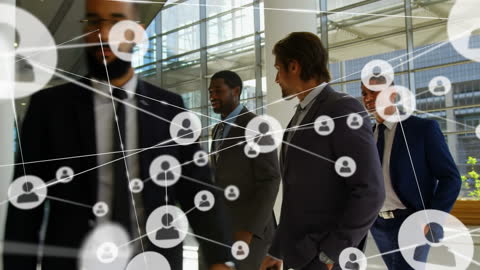 Digital Global Network Over Diverse Business Professionals