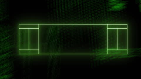 Neon Green Digital Sports Field with Data Animation