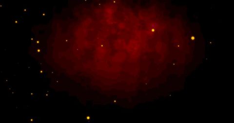 Golden Meteor Shower on Abstract Dusk Flame Background