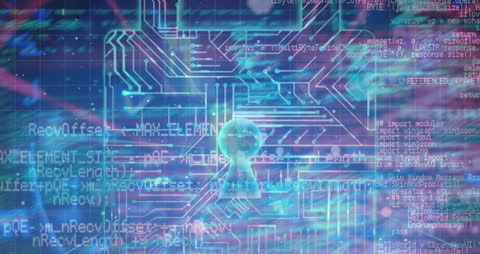 Animated Padlock Icon with Digital Data Overlay