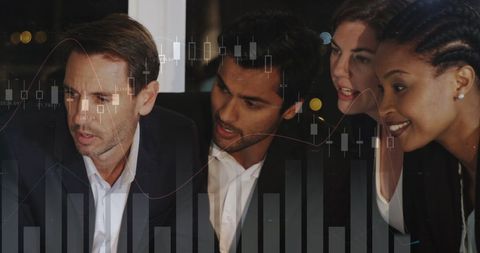 Diverse Team Analyzing Data in Conference Room