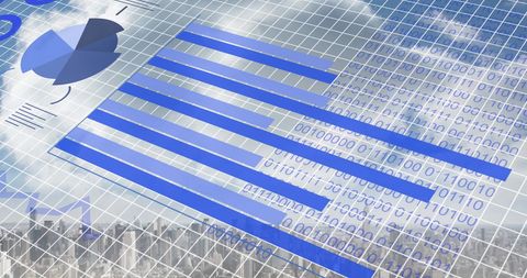 Digital Data Analysis with Graphs and Binary Code Overlay - Download Free Stock Images Pikwizard.com
