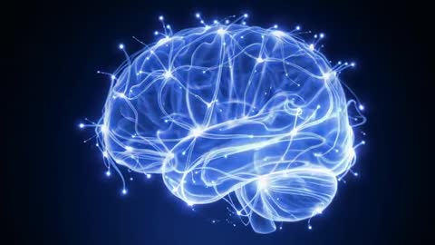 Glowing Neural Brain Model Illustrates Active Connectivity