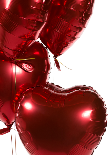 Close-up of Red Heart-Shaped Balloons on Transparent Background - Download Free Stock Videos Pikwizard.com