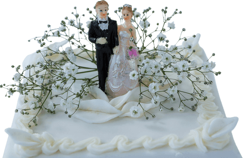transparent wedding cake topper with figurines and white flowers - Download Free Stock Videos Pikwizard.com