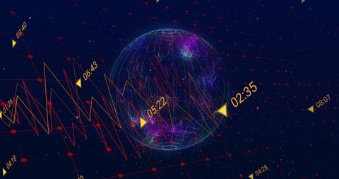 Futuristic Data Analytics with 3D Wireframe Globe