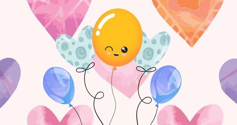 Colorful Heart and Balloon Graphic for Celebrations - Download Free Stock Images Pikwizard.com