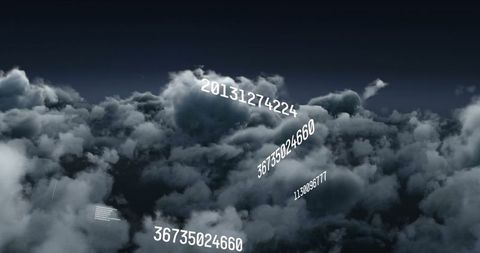 Futuristic Technology Concept with Numbers in Cloudy Sky - Download Free Stock Images Pikwizard.com