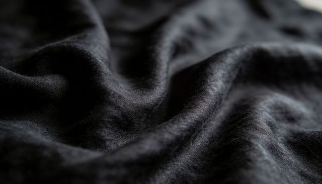Dark linen folding with soft drape and detailed woven texture for moody backgrounds