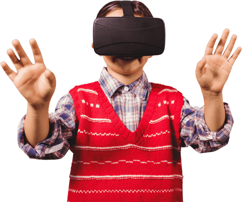child wearing vr glasses on transparent background - Download Free Stock Videos Pikwizard.com
