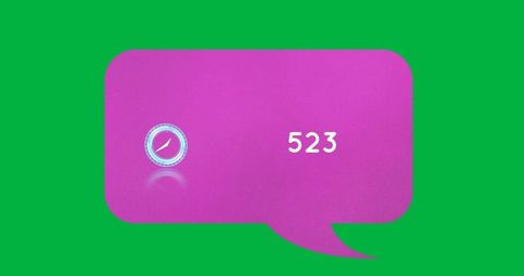 Neon Digital Countdown on Colorful Speech Bubble Background