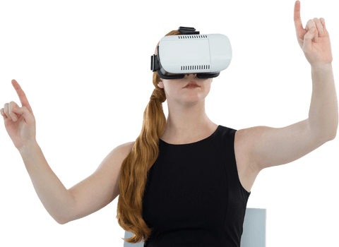 Young Woman Engaging with Virtual Reality on Transparent Background - Download Free Stock Videos Pikwizard.com