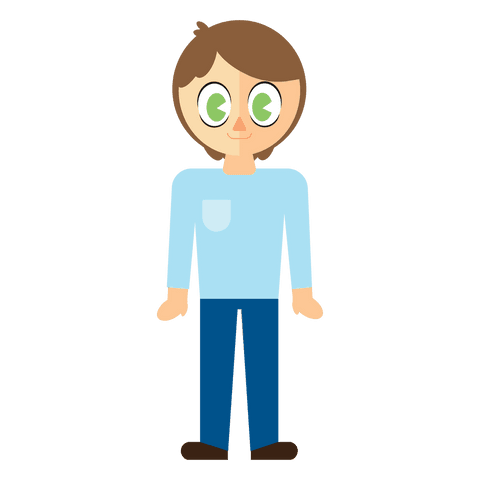 transparent illustration of happy caucasian character with green eyes - Download Free Stock Videos Pikwizard.com