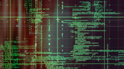 Abstract Data Processing Interface with Glowing Green Code