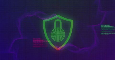 Cybersecurity Fingerprint Shield with Digital Padlock - Download Free Stock Images Pikwizard.com