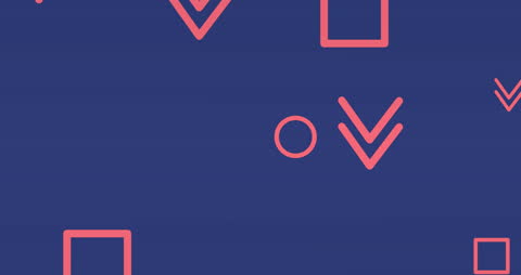 Geometric Shapes on Blue Background Minimalist Design