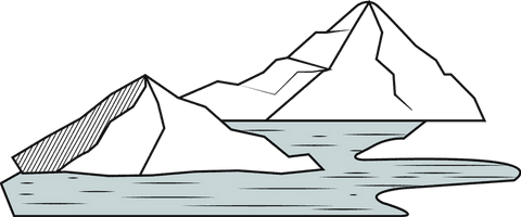 Minimalist Mountain Peaks with Transparent Reflections