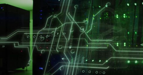 Abstract Digital Circuit with Data Processing Imagery - Download Free Stock Images Pikwizard.com