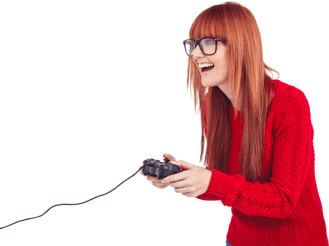 transparent hipster woman engaging with video game controller - Download Free Stock Videos Pikwizard.com