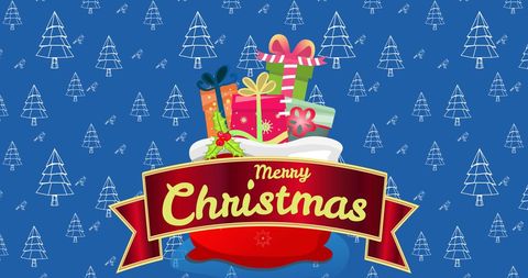 festive christmas greeting with pile of gifts and holiday background - Download Free Stock Images Pikwizard.com