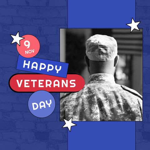 Honoring soldiers on veterans day with patriotic tribute