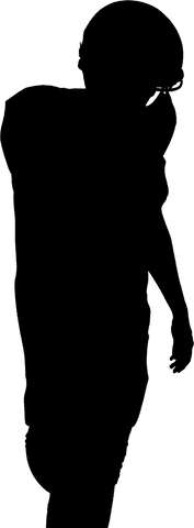 Transparent american football player standing in uniform