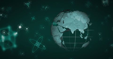 Green Globe with Digital Connections and Technology Elements - Download Free Stock Images Pikwizard.com