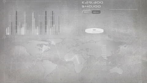 Data Processing Animation with Global Financial Map