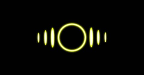 Glowing yellow circle with luminous lines