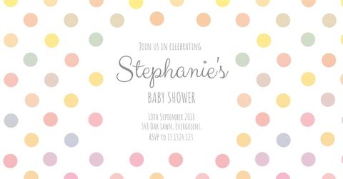 Pastel Polka Dot Baby Shower Invitation Design - Download Free Stock Templates Pikwizard.com